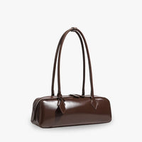 Sac à main allongé en cuir véritable brillant