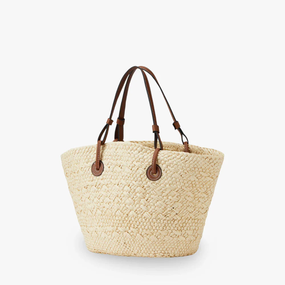 Sac cabas tressé minimaliste en paille