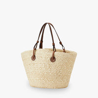 Sac cabas tressé minimaliste en paille