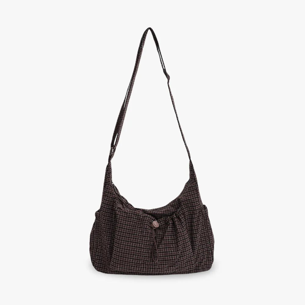 Sac bandoulière à carreaux en nylon