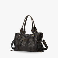 Sac bandoulière en simili cuir grainé à bords bronze