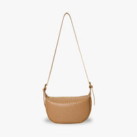 Sac croissant en simili cuir à détail tressé