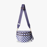 Sac bandoulière à damier en nylon déperlant