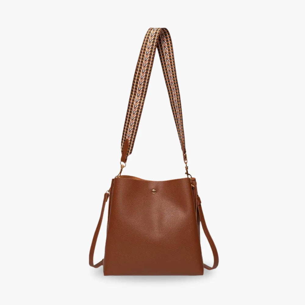 Sac seau bandoulière en simili cuir grainé