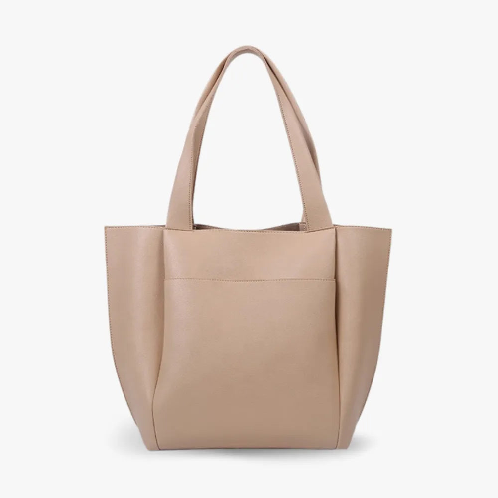 Sac cabas trapèze en simili cuir à anses