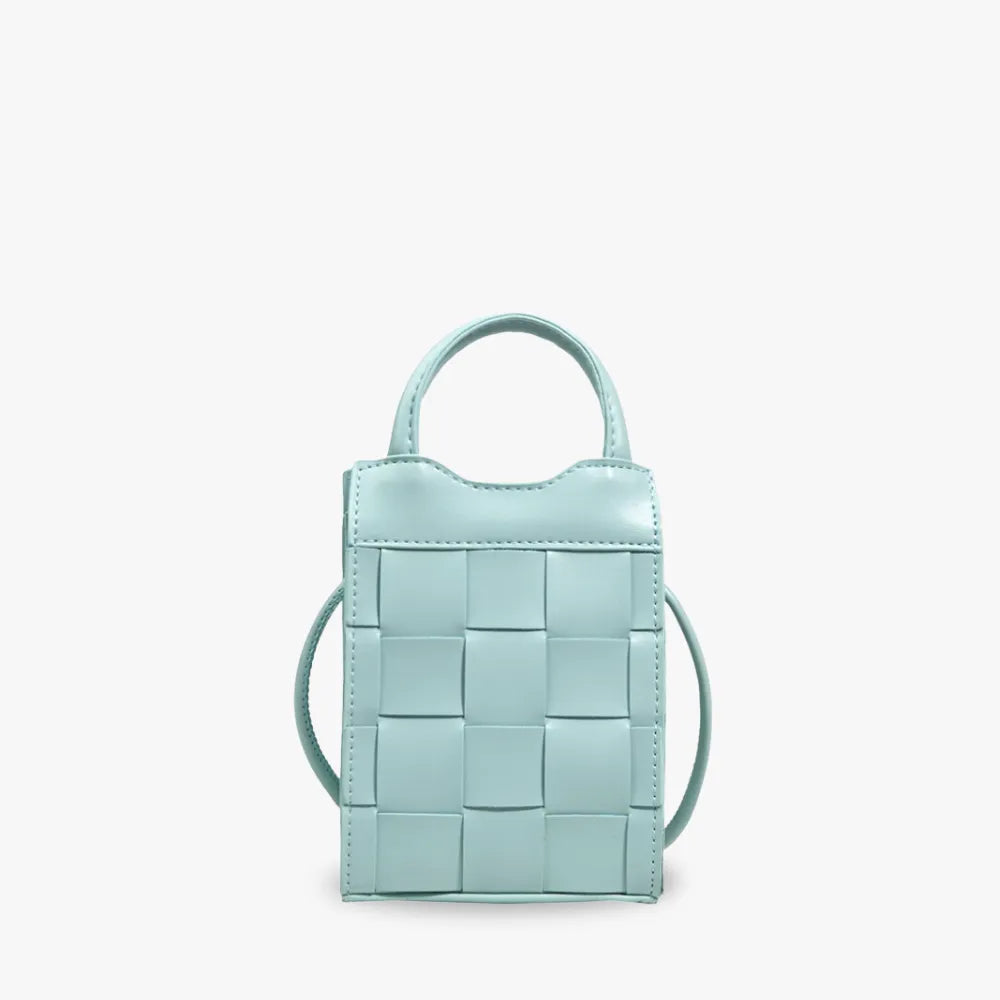 Mini sac à main tressé en simili cuir