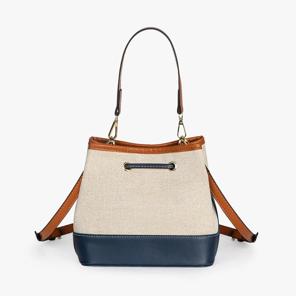 Petit sac seau en toile légère à cordon