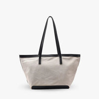 Grand sac cabas en toile bicolore zippé