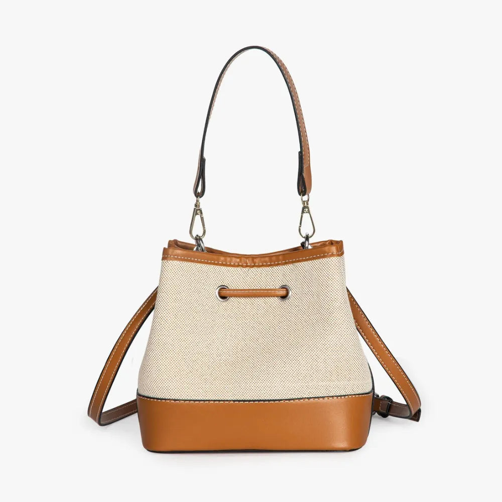 Petit sac seau en toile légère à cordon