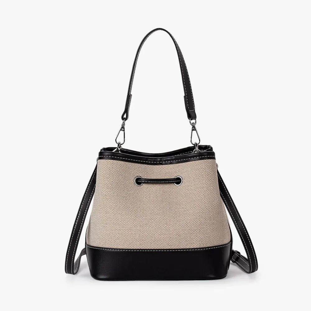 Petit sac seau en toile légère à cordon