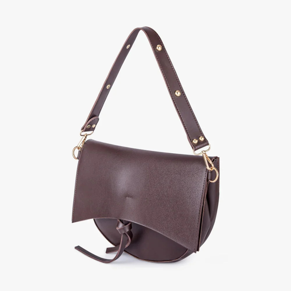 Sac bandoulière vintage en simili cuir avec pompon