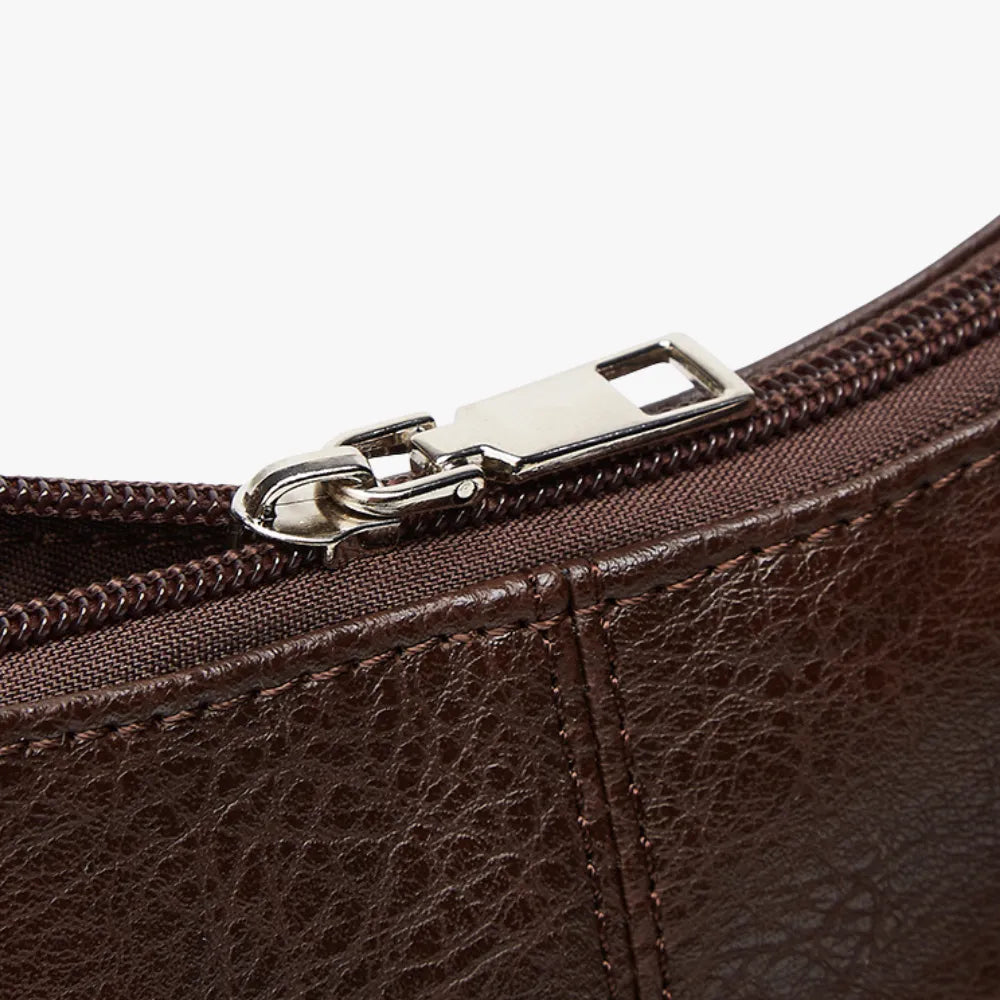 Sac hobo en simili cuir grainé pour ordinateur