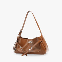 Sac à main coussin en cuir véritable à fermoir tournant