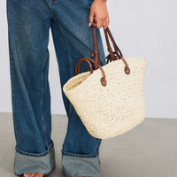Sac cabas tressé minimaliste en paille