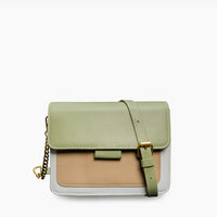 Mini sac bandoulière bicolore en simili cuir