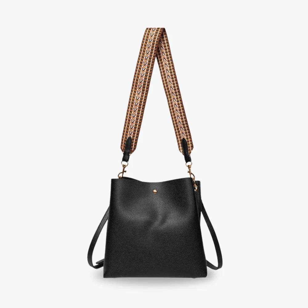 Sac seau bandoulière en simili cuir grainé