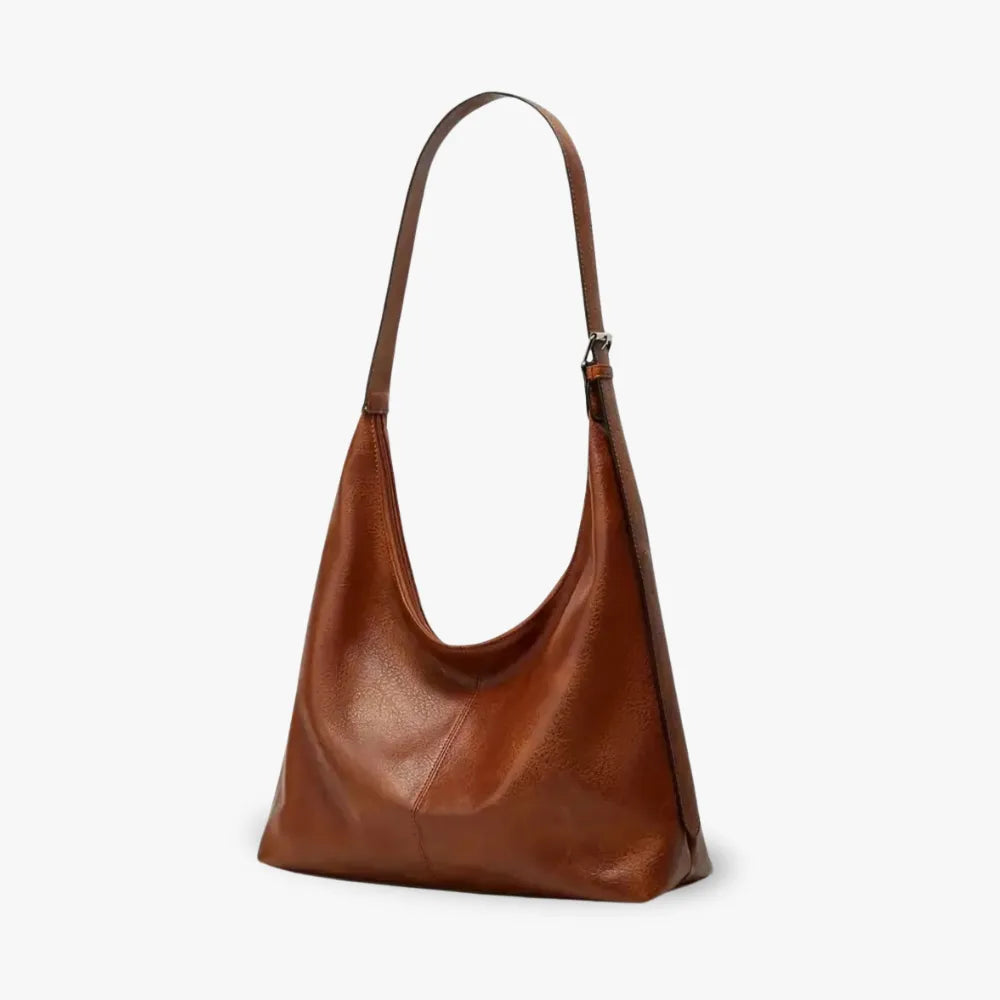 Sac hobo en simili cuir grainé pour ordinateur