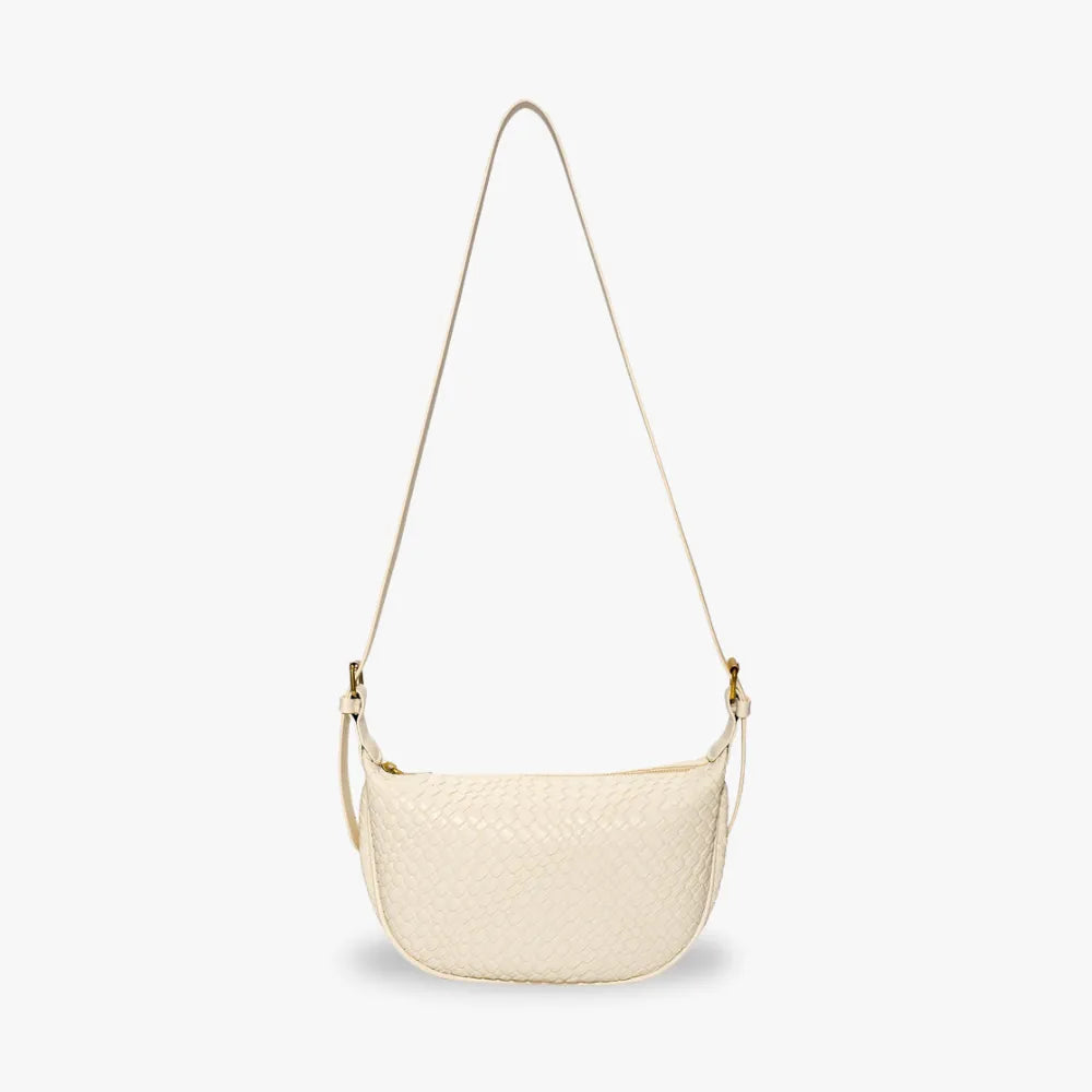 Sac croissant en simili cuir à détail tressé