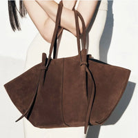 Grand sac cabas en suédine pour ordinateur