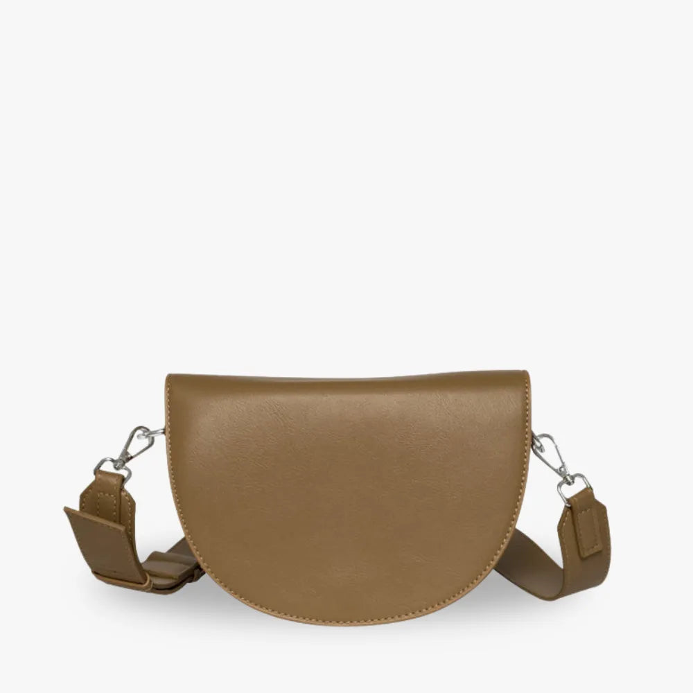 Petit sac bandoulière demi-lune en simili cuir
