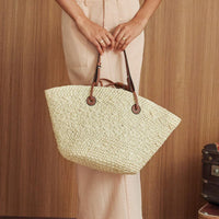 Sac cabas tressé minimaliste en paille