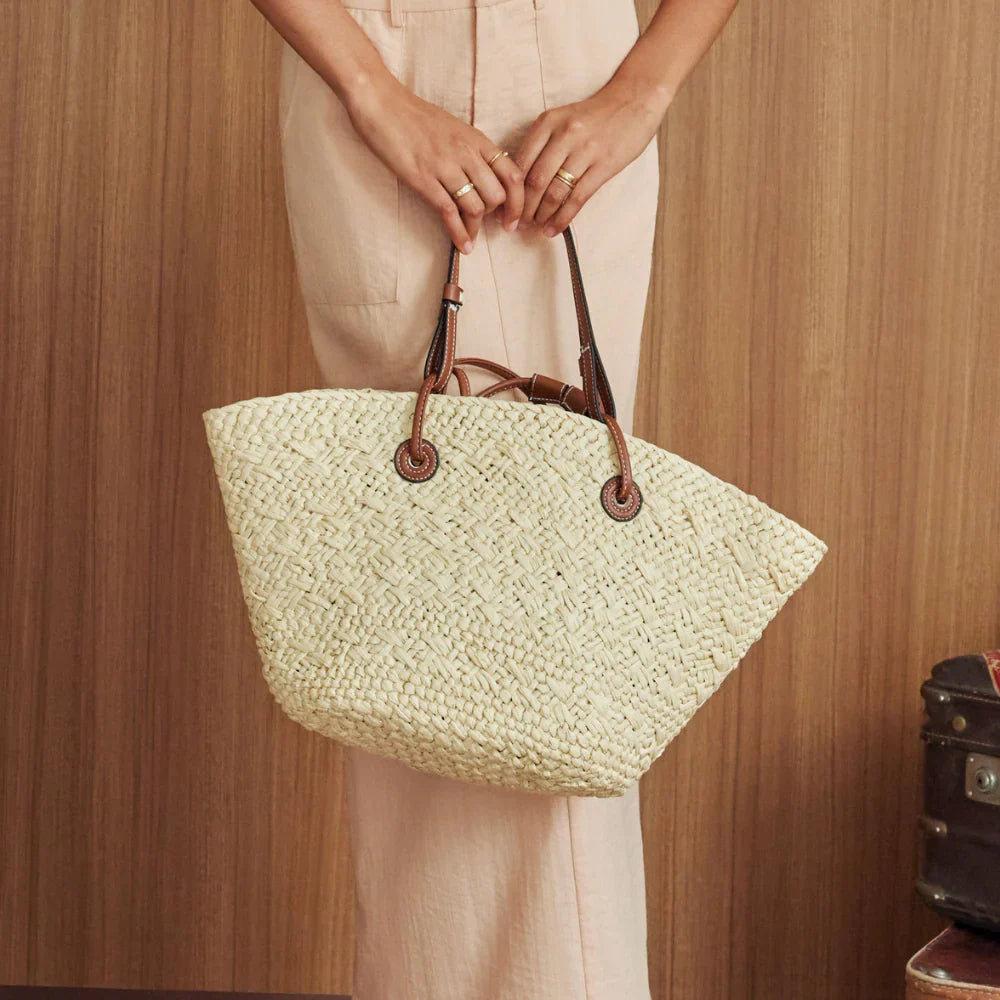 Sac cabas tressé minimaliste en paille