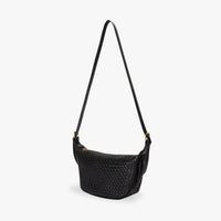 Sac croissant en simili cuir à détail tressé