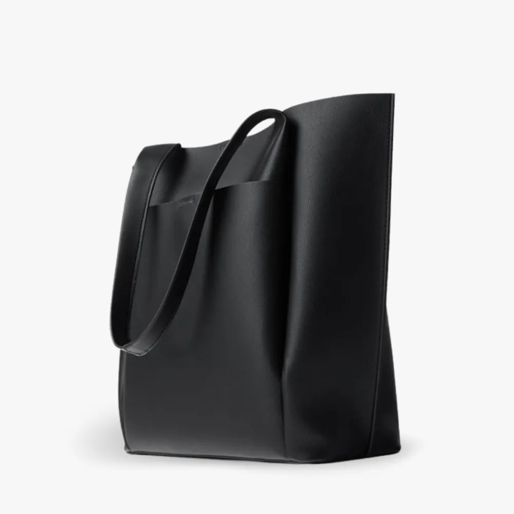 Sac cabas trapèze en simili cuir à anses