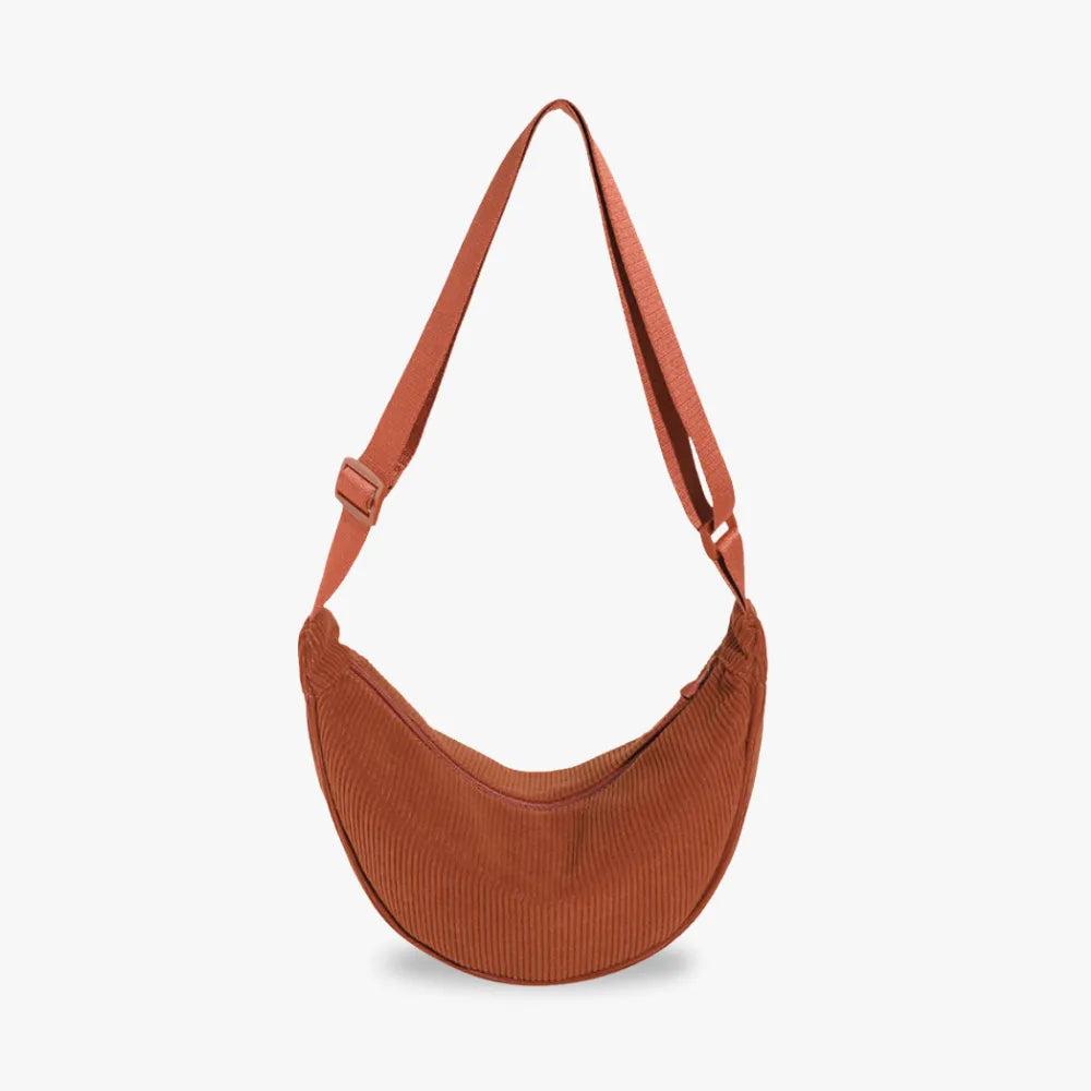 Sac banane bandoulière en velours côtelé