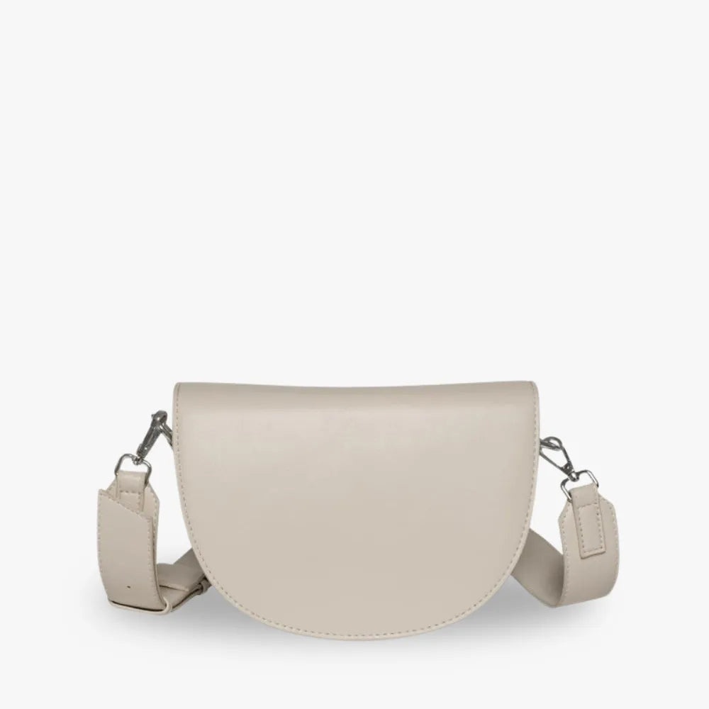 Petit sac bandoulière demi-lune en simili cuir