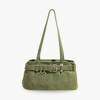 Sac à main en suédine à ceinture décorative