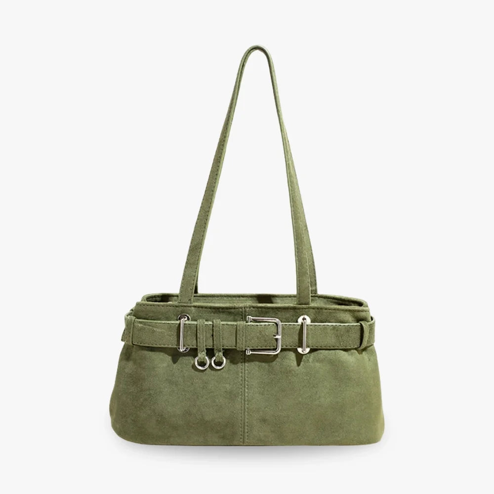 Sac à main en suédine à ceinture décorative