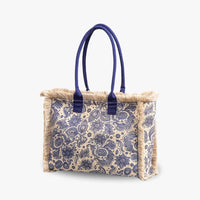 Sac cabas en toile texturée à motifs colorés