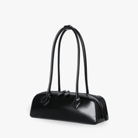 Sac à main allongé en cuir véritable brillant