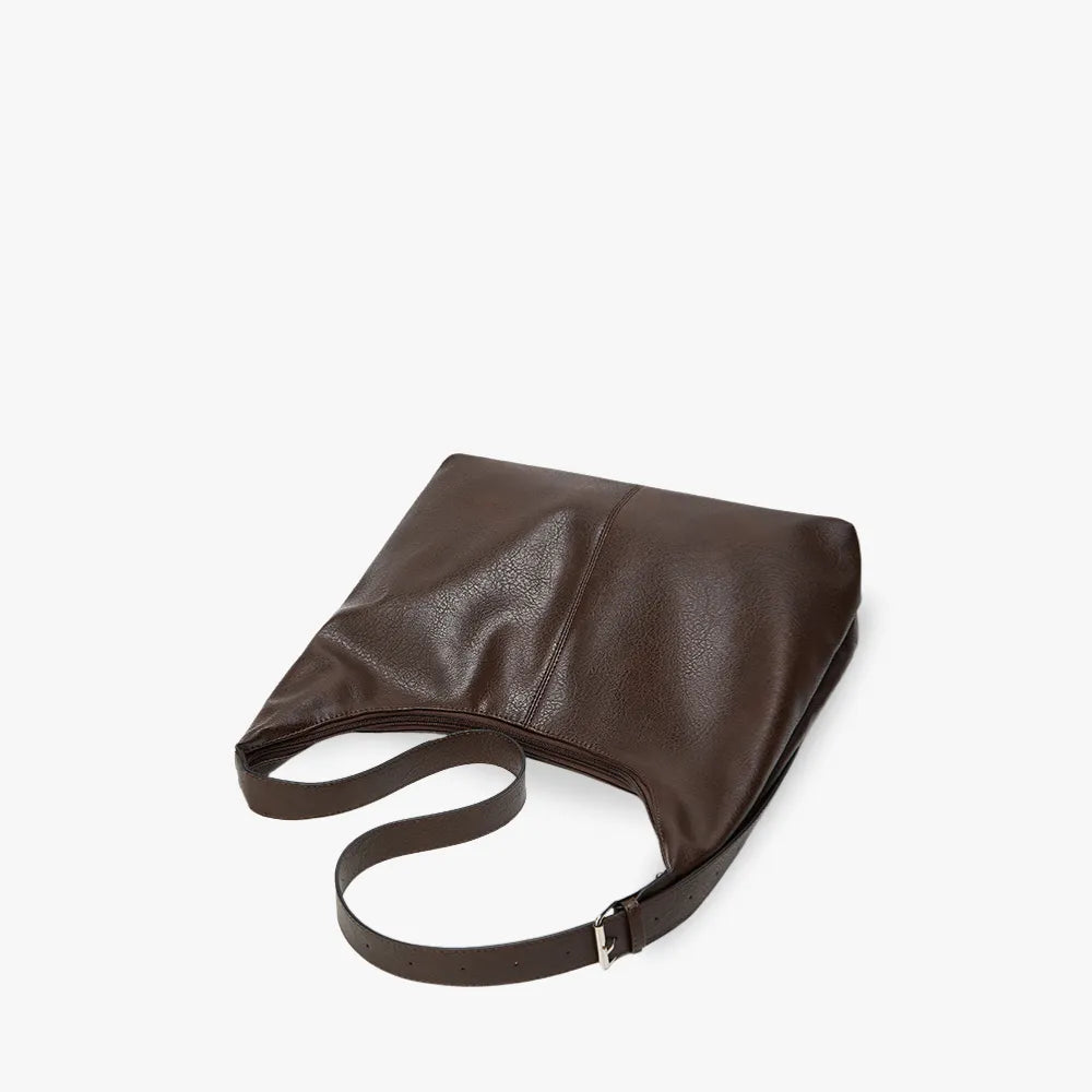 Sac hobo en simili cuir grainé pour ordinateur