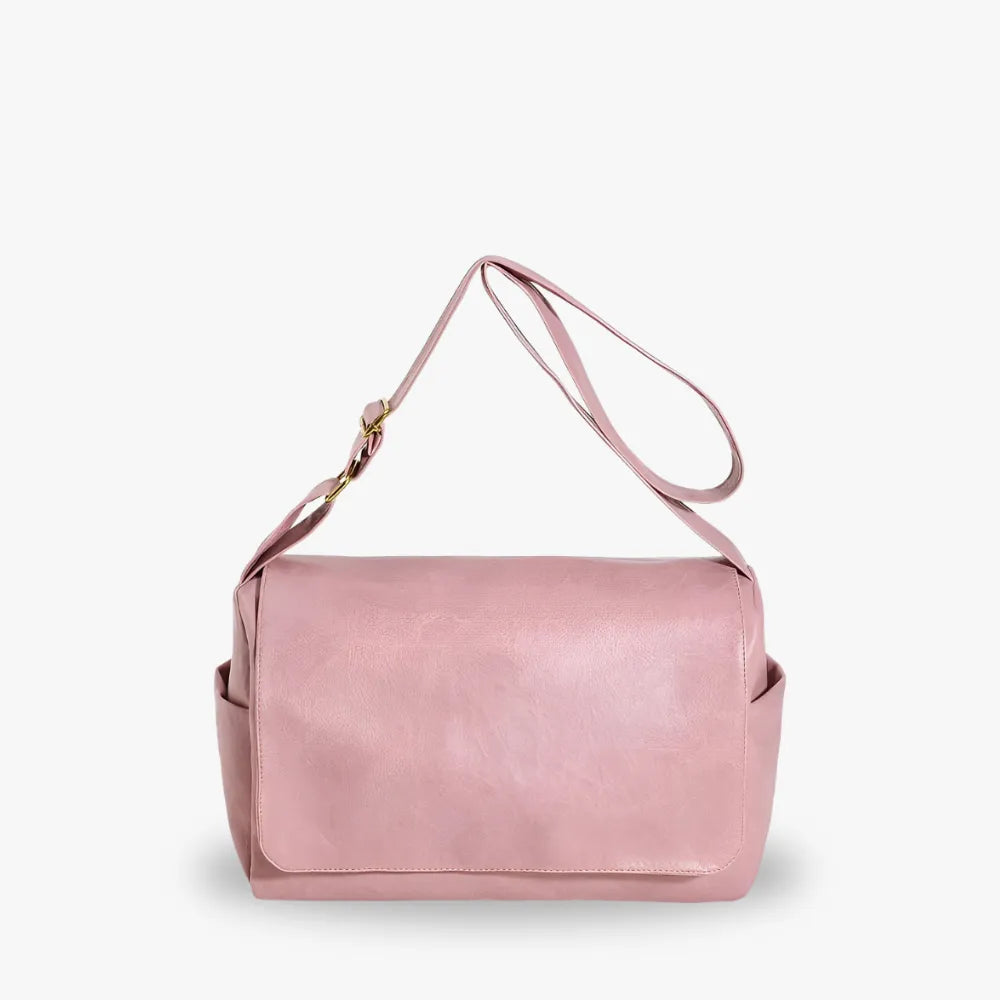 Sac cabas en simili cuir à rabat et bandoulière