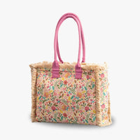 Sac cabas en toile texturée à motifs colorés