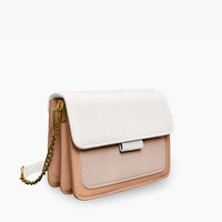 Mini sac bandoulière bicolore en simili cuir