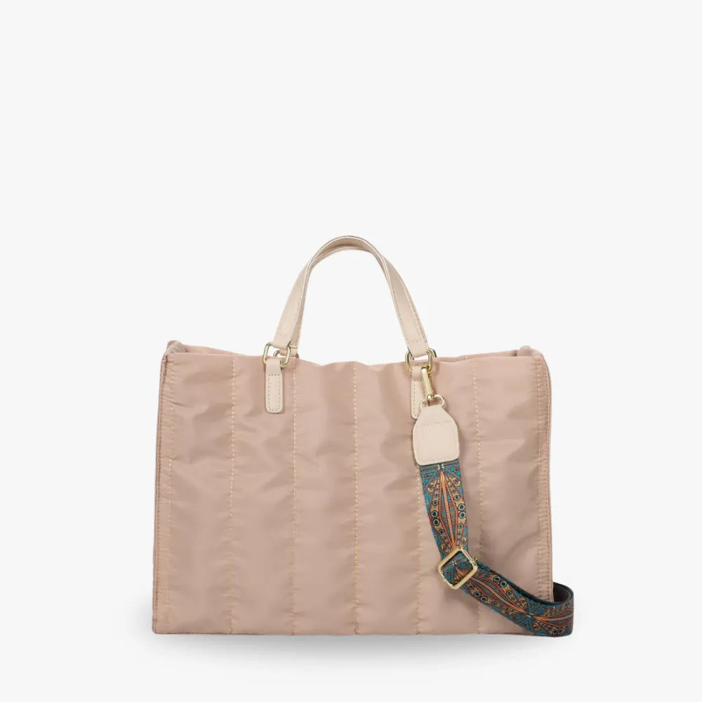 Sac cabas matelassé en coton et nylon