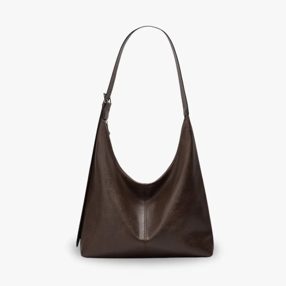 Sac hobo en simili cuir grainé pour ordinateur