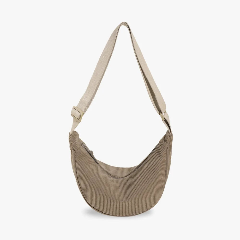 Sac banane bandoulière en velours côtelé