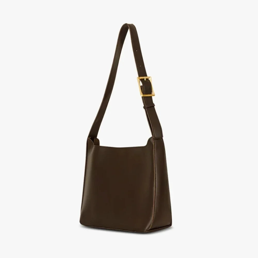 Sac à main épaule en simili cuir lisse avec pochette