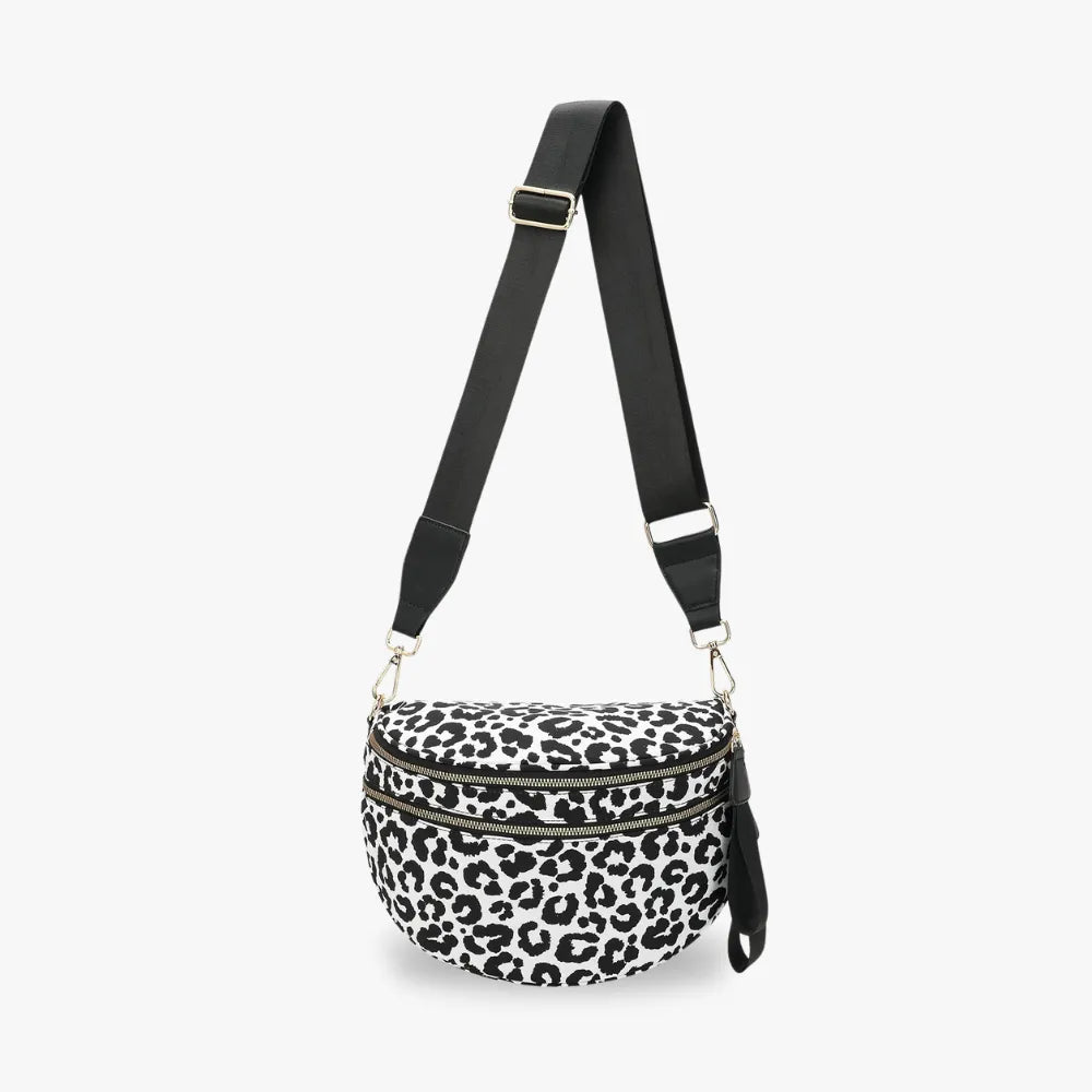 Sac bandoulière à damier en nylon déperlant