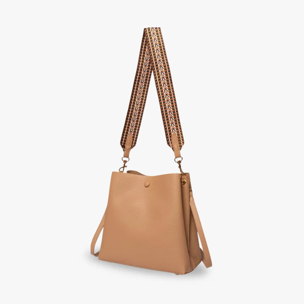 Sac seau bandoulière en simili cuir grainé