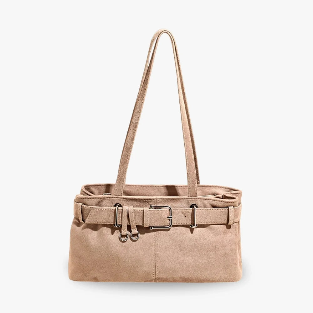 Sac à main en suédine à ceinture décorative