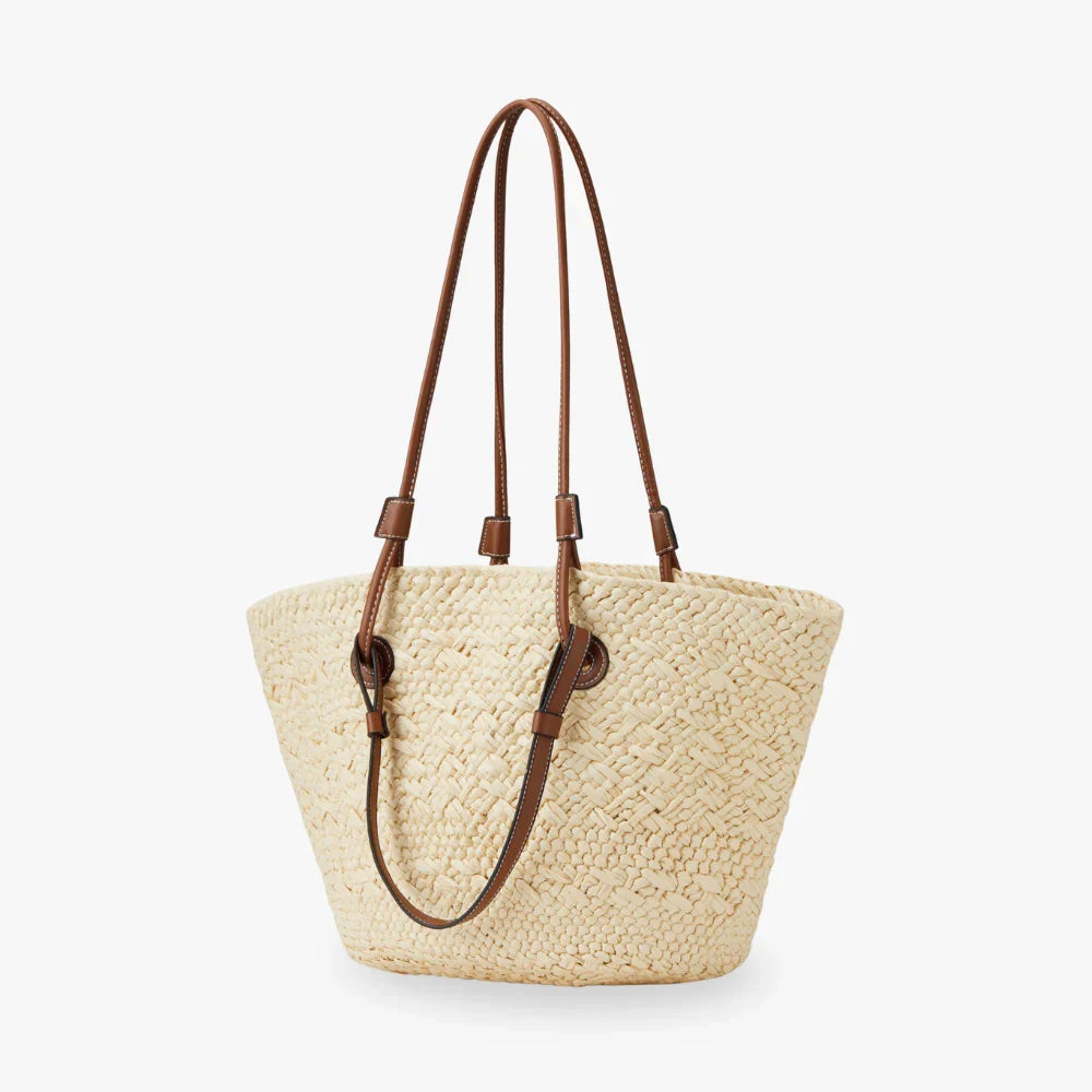 Sac cabas tressé minimaliste en paille