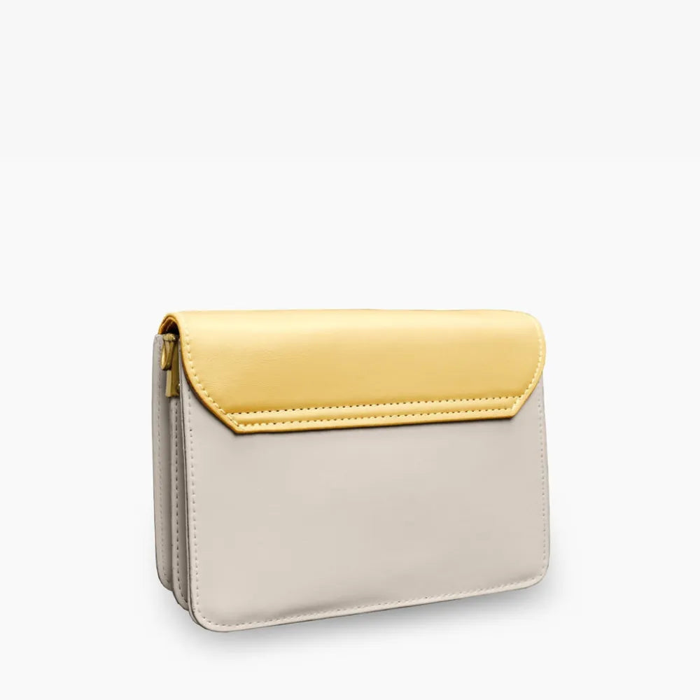 Mini sac bandoulière bicolore en simili cuir
