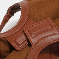 Sac cabas tressé en simili cuir avec pochette