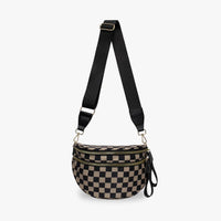 Sac bandoulière à damier en nylon déperlant