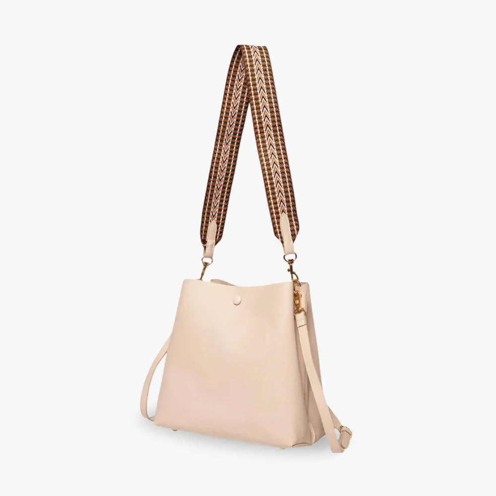 Sac seau bandoulière en simili cuir grainé